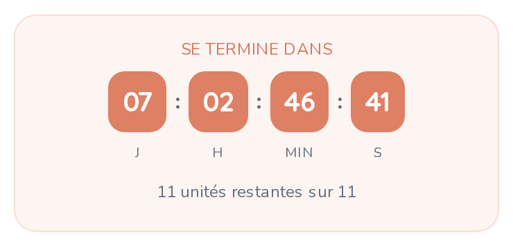 Compte à rebours réel de clôture du lot