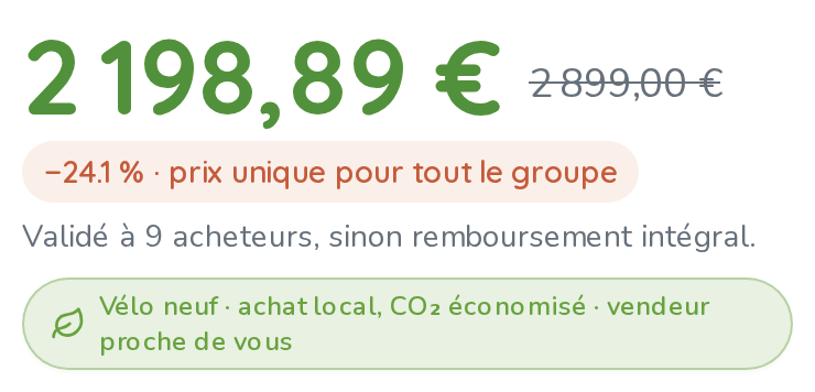 Prix de groupe : validé à 9 acheteurs, sinon remboursement intégral